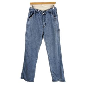 SONG Carpenter 90s Boyfriend Jeans Light Wash High Waist Button Fly, Size 13